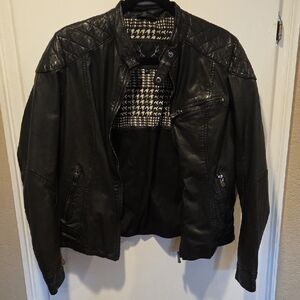 Bod & Christensen Black Moto Leather Jacket L